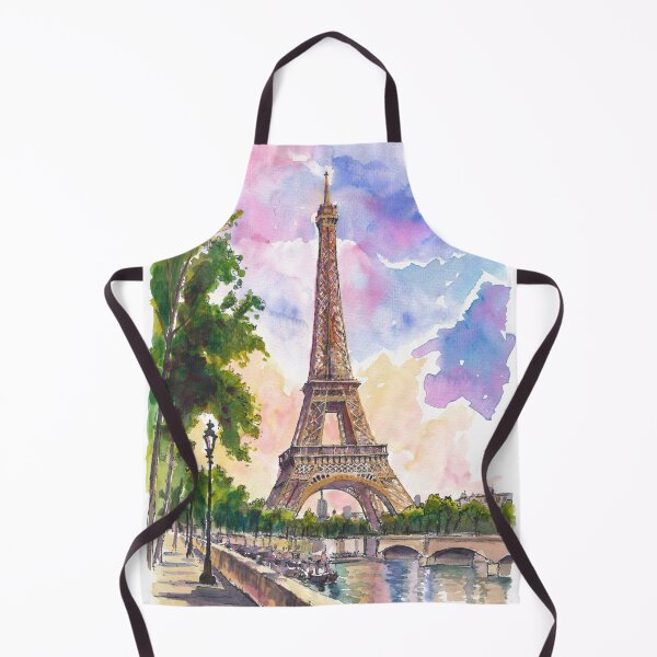 Item preview, Paris Eiffel Tower Watercolor – Seine River Romantic Art Print, France Travel Gift designed and sold by artshop77.