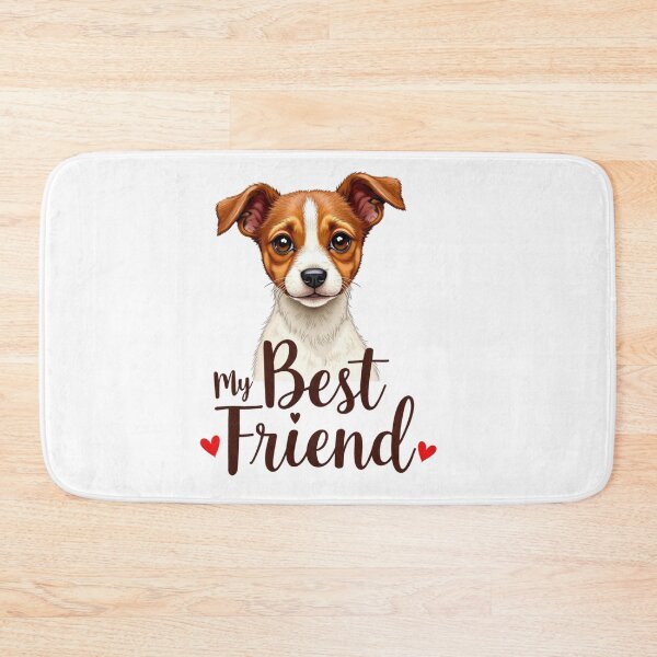 Item preview, Jack Russell Terrier with My Best Friend text and hearts designed and sold by Prints by Mat.
