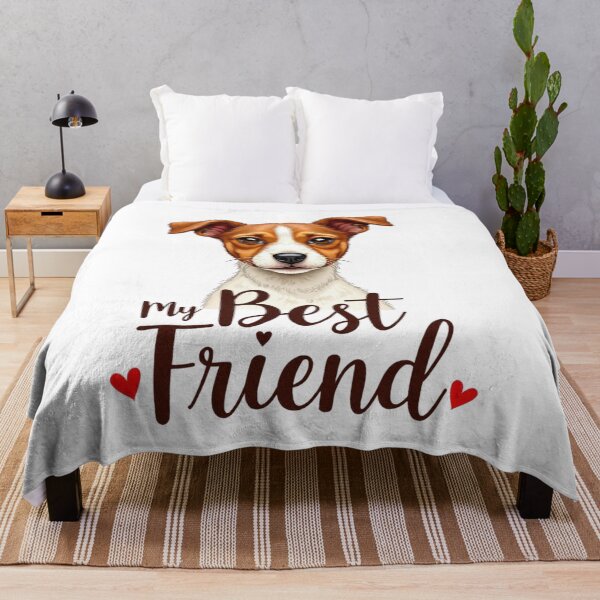 Item preview, Jack Russell Terrier with My Best Friend text and hearts designed and sold by Prints by Mat.