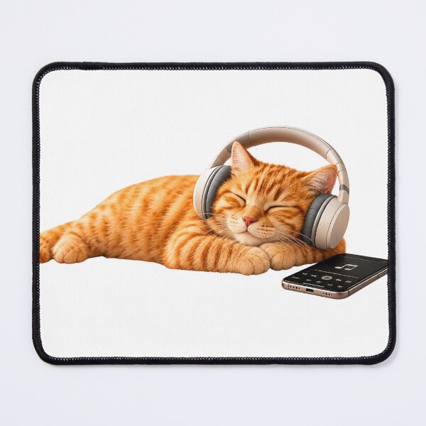 Item preview, Orange Cat Listening to Music designed and sold by shikuldo7.