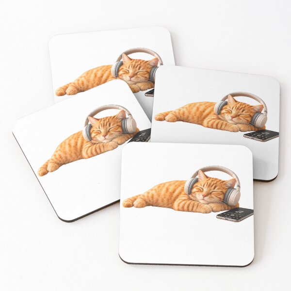 Item preview, Orange Cat Listening to Music designed and sold by shikuldo7.