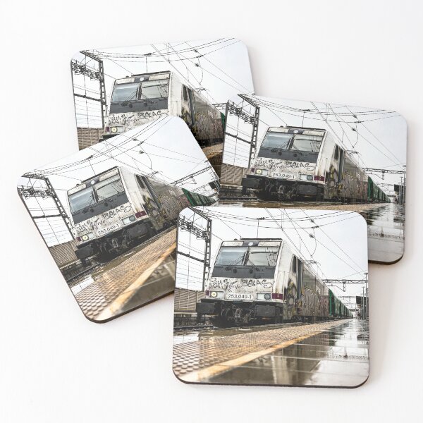 Item preview, Freight Train in the Rain | Urban Railway Photography designed and sold by Tropical Blood.