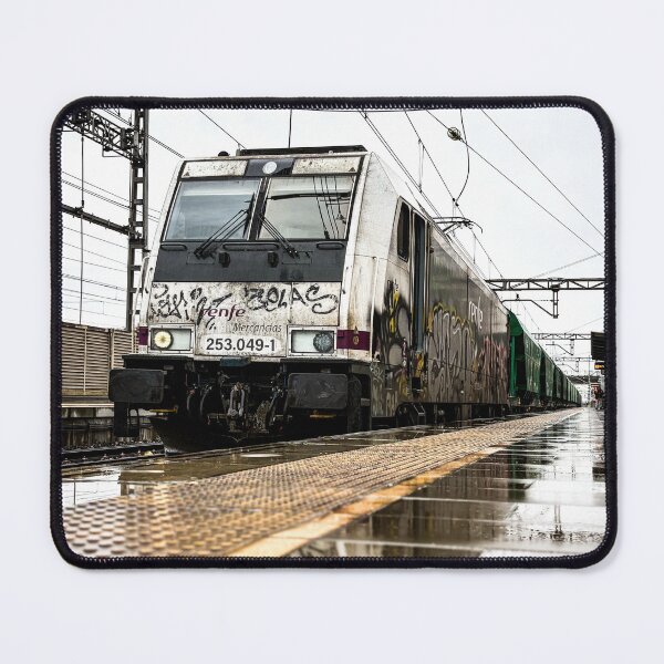 Item preview, Freight Train in the Rain | Urban Railway Photography designed and sold by Tropical Blood.