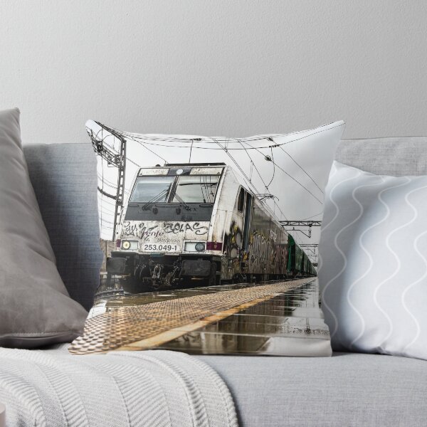 Item preview, Freight Train in the Rain | Urban Railway Photography designed and sold by Tropical Blood.