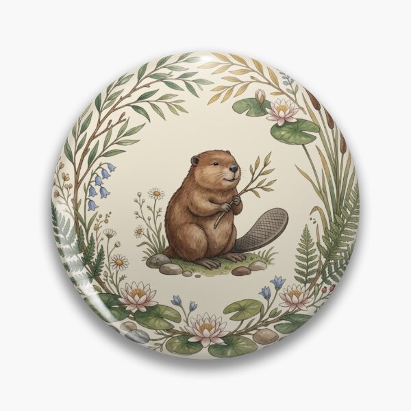 Item preview, Beaver Willow Botanical Cottagecore Watercolor Print designed and sold by CalmCapy Co.