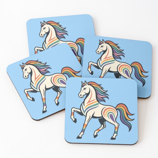 Item preview, Rainbow Prancing Horse | Modern Western Equestrian Art designed and sold by SimplyJasper.