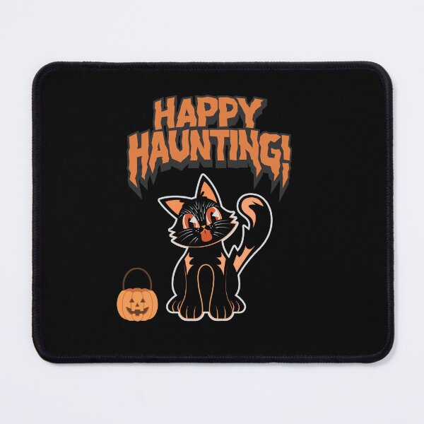 Item preview, Happy Haunting Vintage Halloween Black Cat Jack O Lantern Pumpkin Bucket designed and sold by SoftAuraStudi0.