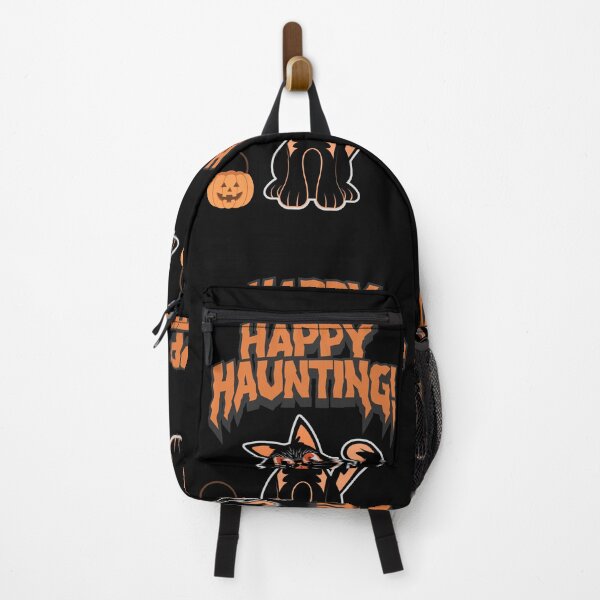 Item preview, Happy Haunting Vintage Halloween Black Cat Jack O Lantern Pumpkin Bucket designed and sold by SoftAuraStudi0.