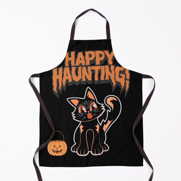 Item preview, Happy Haunting Vintage Halloween Black Cat Jack O Lantern Pumpkin Bucket designed and sold by SoftAuraStudi0.