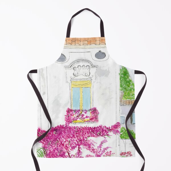 Item preview, Positano Bougainvillea Villa | Pen and Watercolor Painting designed and sold by daphsam.