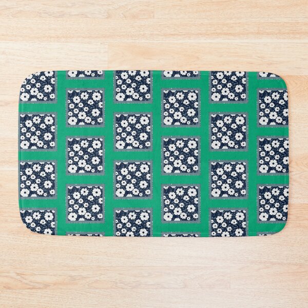 Item preview, White flowers on a blue background designed and sold by lucyinspace.