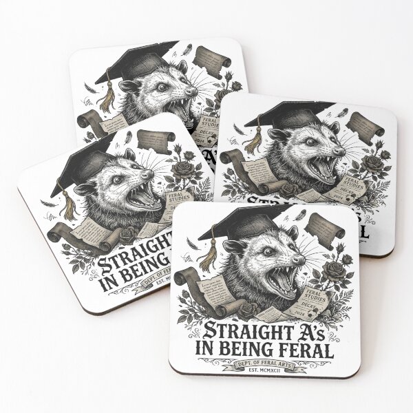 Item preview,  Straight A Student Feral Possum Graduation Cap Dark Academia designed and sold by Retro Mood Co.