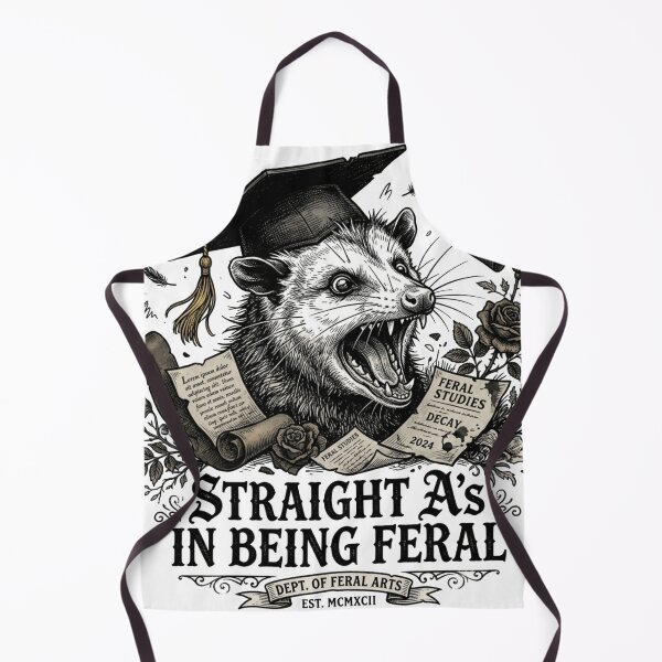 Item preview, Straight A Student Feral Possum Graduation Cap Dark Academia designed and sold by Retro Mood Co.