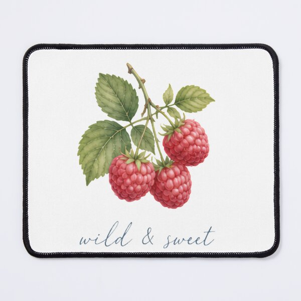 Item preview, Wild & Sweet Raspberry Botanical Cottagecore Fruit Illustration Design designed and sold by Backsay.