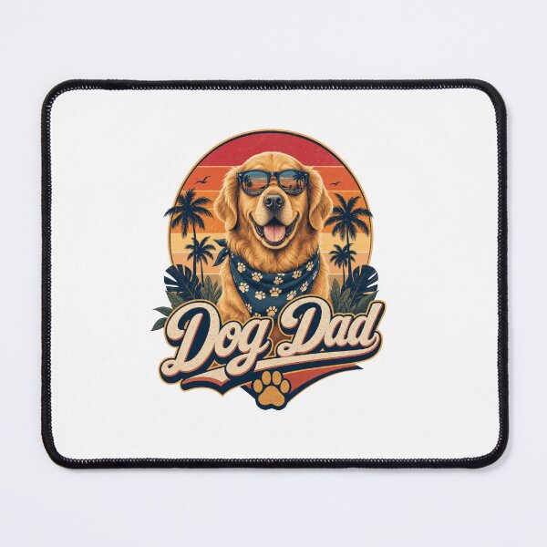 Item preview, Dog Dad Est. 2026 Vintage Retro Golden Retriever Badge designed and sold by Ashley critters.