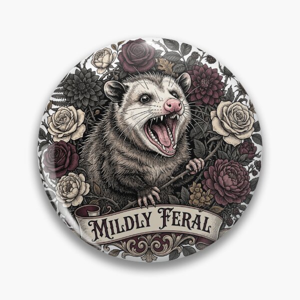 Item preview, Mildly Feral Screaming Possum Floral Dark Academia designed and sold by Retro Mood Co.