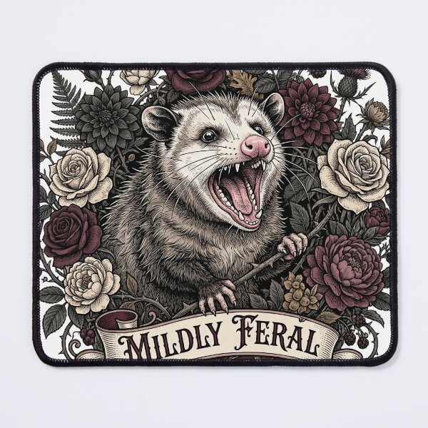 Item preview, Mildly Feral Screaming Possum Floral Dark Academia designed and sold by Retro Mood Co.