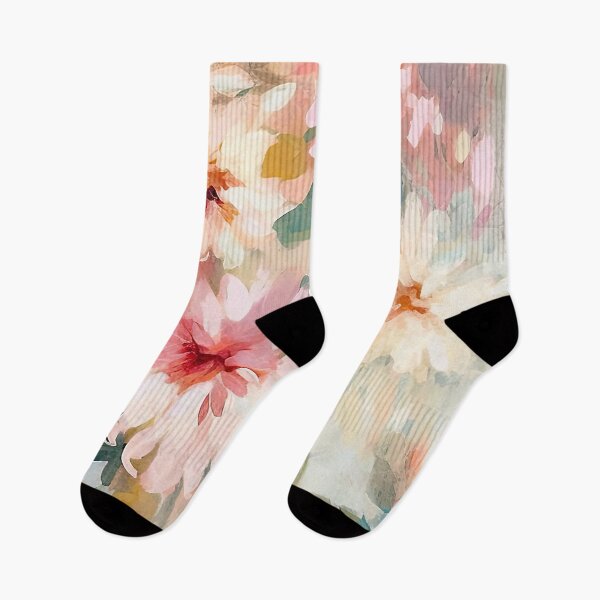 Artikelvorschau, Abstraktes Blumengemälde in Pastellrosa und Creme entworfen und verkauft von DEC02.