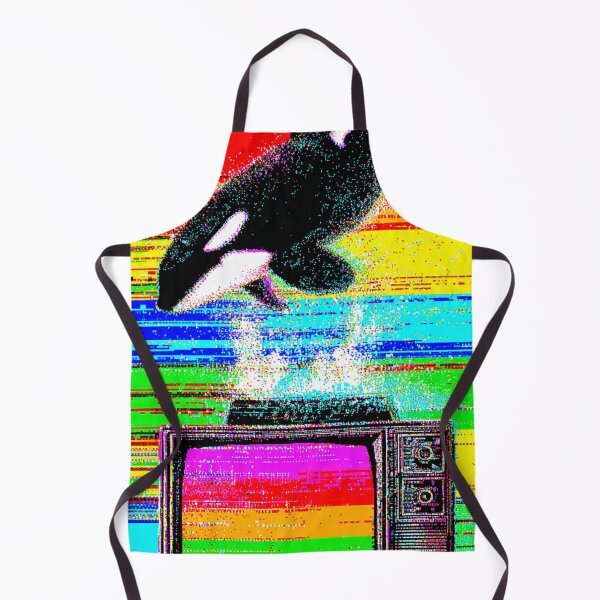 Item preview, Orca TV Glitch Vaporwave Retro Art designed and sold by greatlakesea.