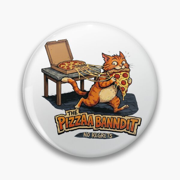 Item preview, The Pizza Bandit - Funny Cat Stealing Pizza Graphic designed and sold by OnikaD art.