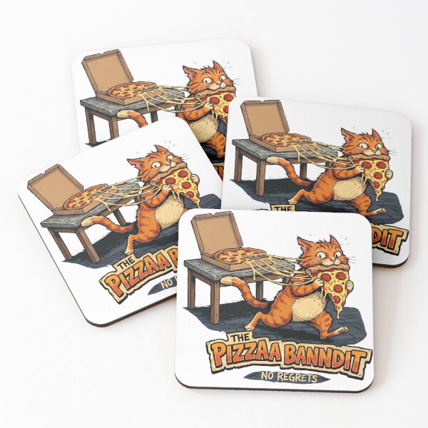 Item preview, The Pizza Bandit - Funny Cat Stealing Pizza Graphic designed and sold by OnikaD art.