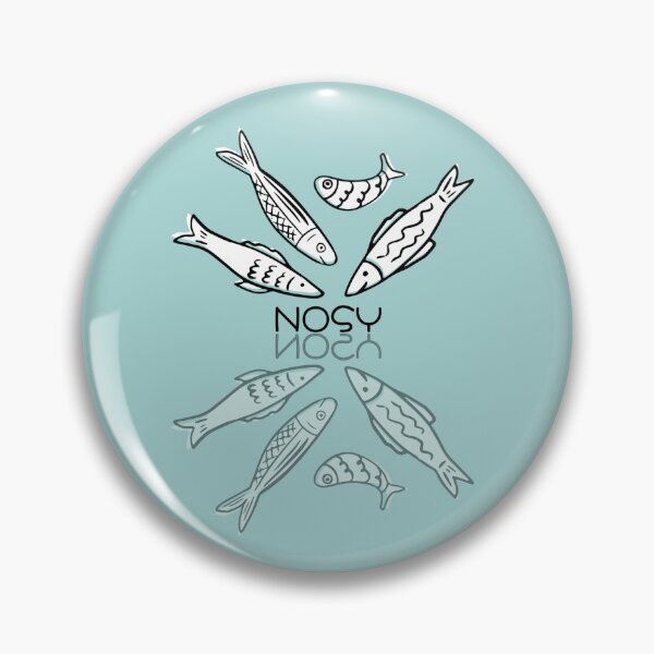 Item preview, Cute Blue Sardines Doodle Reflection NOSY designed and sold by TackyTime.