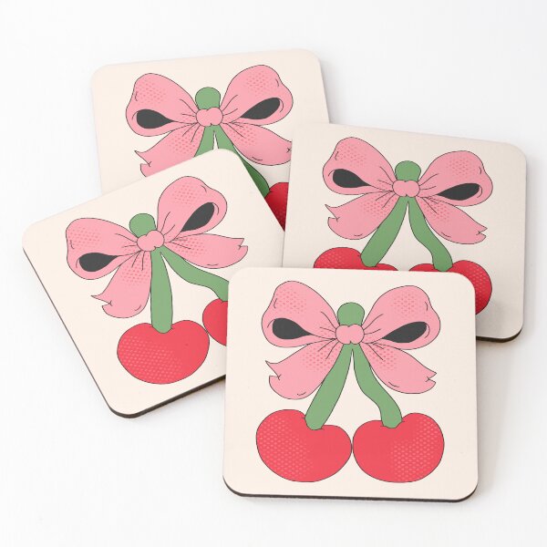 Item preview, Coquette Cherries with Bow designed and sold by yellowflowerhut.