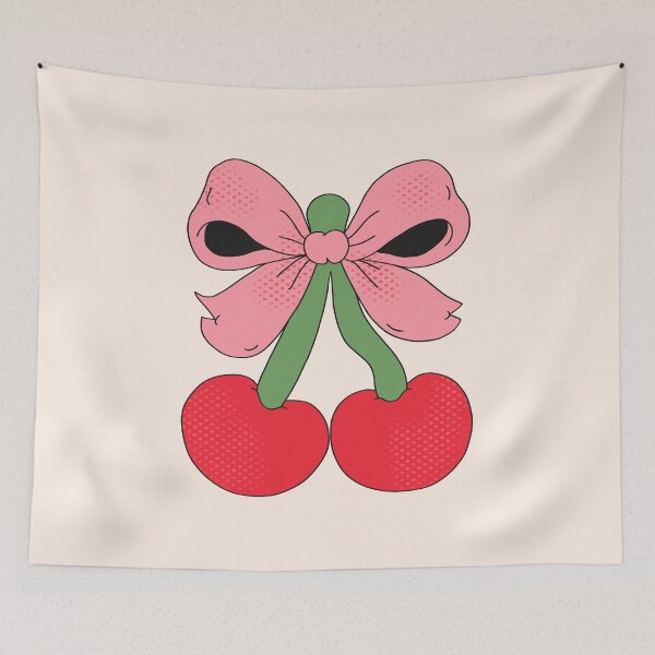 Item preview, Coquette Cherries with Bow designed and sold by yellowflowerhut.