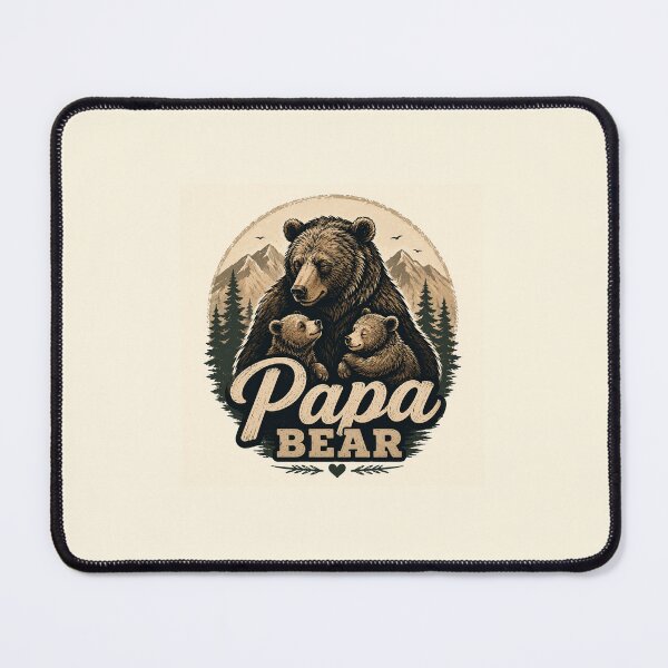 Item preview, Vintage Papa Bear with Cute Cubs - Father's Day Retro Mountain Art designed and sold by NinaVibeStudio.