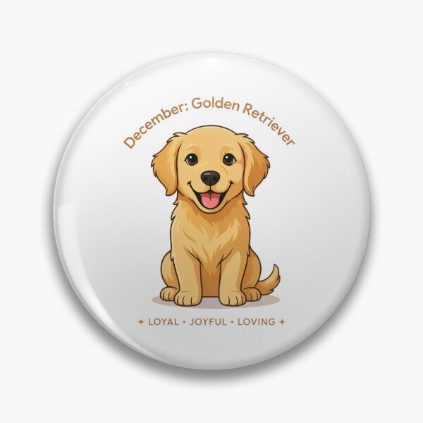 Item preview, December Golden Retriever Birthday Month Animal – Loyal Joyful Loving Gift designed and sold by Cool-cat-art.