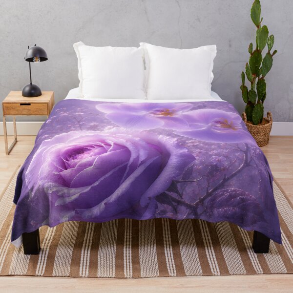 Item preview, Dreamy Purple Rose and Orchid Floral Art designed and sold by ManJiangHong.