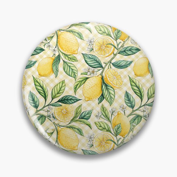 Item preview, Vintage Lemon Branch Gingham Pattern designed and sold by Petal & Pattern Co.