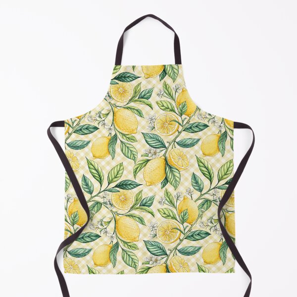 Item preview, Vintage Lemon Branch Gingham Pattern designed and sold by Storybook Botanica.