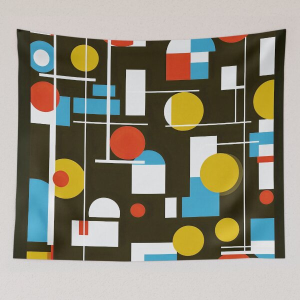 Item preview, Mid-Century Modern Bauhaus Blue, White, Red, Black Design designed and sold by DEC02.