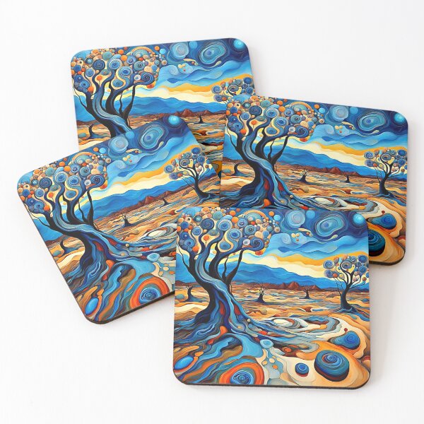 Item preview, Gnarled trees in desert designed and sold by George Hutton Hunter.
