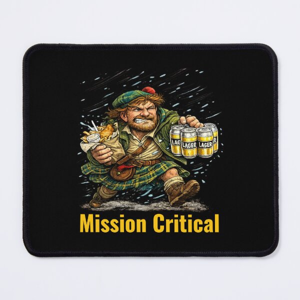 Item preview, Scotsman Battling Through a Storm With a Fish Supper and Lager - Vintage Retro designed and sold by AberDons.