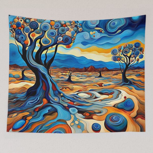 Item preview, Gnarled trees in desert designed and sold by George Hutton Hunter.