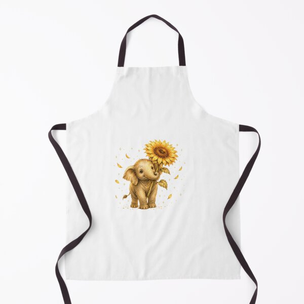 Item preview, Cute Baby Elephant Holding Sunflower Gardener Gift designed and sold by AQUILAKREO.