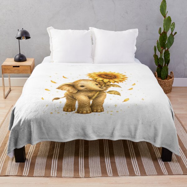 Item preview, Cute Baby Elephant Holding Sunflower Gardener Gift designed and sold by AQUILAKREO.
