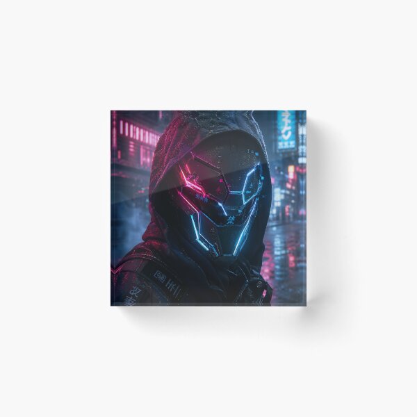 Item preview, Cyberpunk Neo-Tokyo Techwear Mask - Neon Ninja Knight designed and sold by Neo Tokio.
