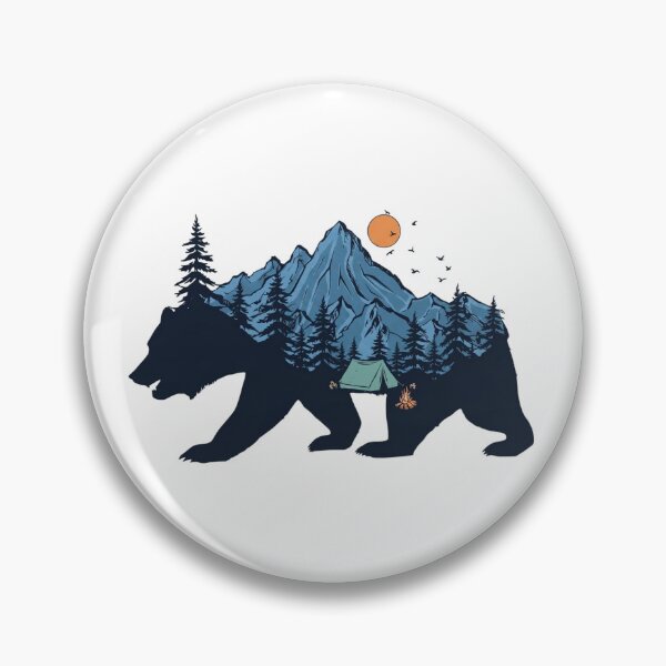 Item preview, Wilderness Bear Mountain Camping Double Exposure designed and sold by Shopeon Designs.