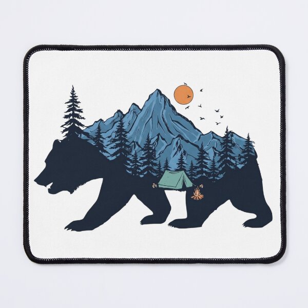 Item preview, Wilderness Bear Mountain Camping Double Exposure designed and sold by Shopeon Designs.