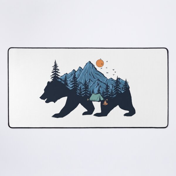Item preview, Wilderness Bear Mountain Camping Double Exposure designed and sold by Shopeon Designs.