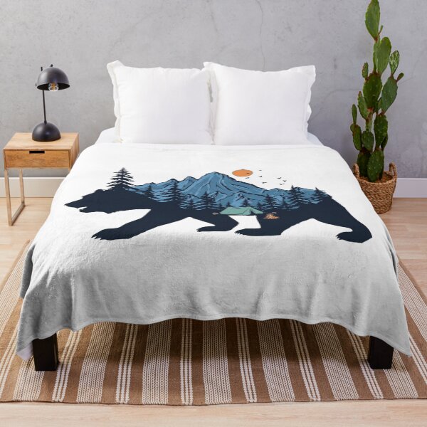 Item preview, Wilderness Bear Mountain Camping Double Exposure designed and sold by Shopeon Designs.