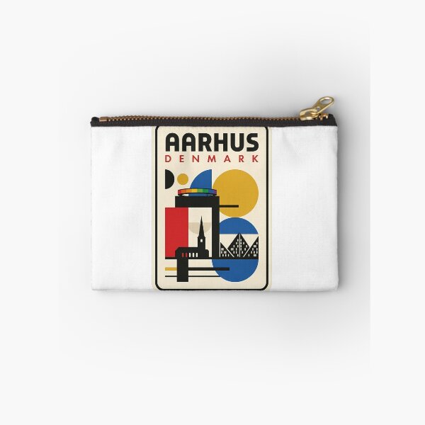 Item preview, Aarhus Denmark Retro Bauhaus Geometric Travel Poster designed and sold by k3rstman1.