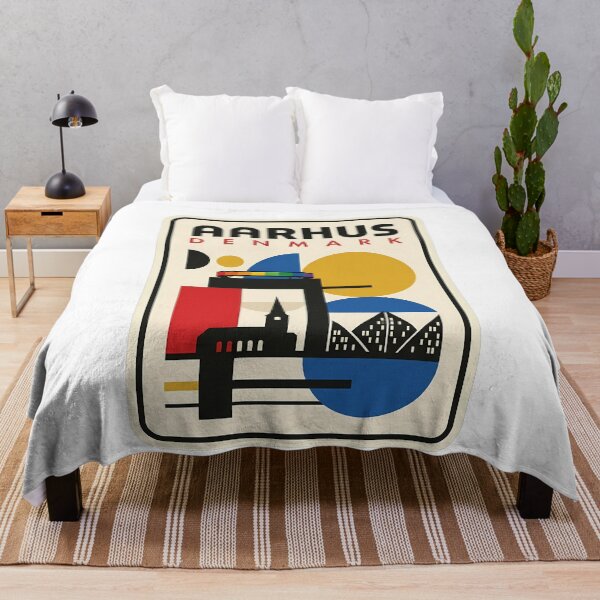Item preview, Aarhus Denmark Retro Bauhaus Geometric Travel Poster designed and sold by k3rstman1.