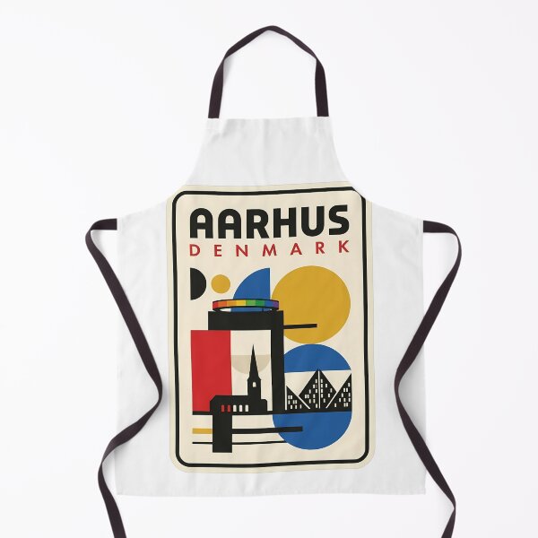 Item preview, Aarhus Denmark Retro Bauhaus Geometric Travel Poster designed and sold by k3rstman1.