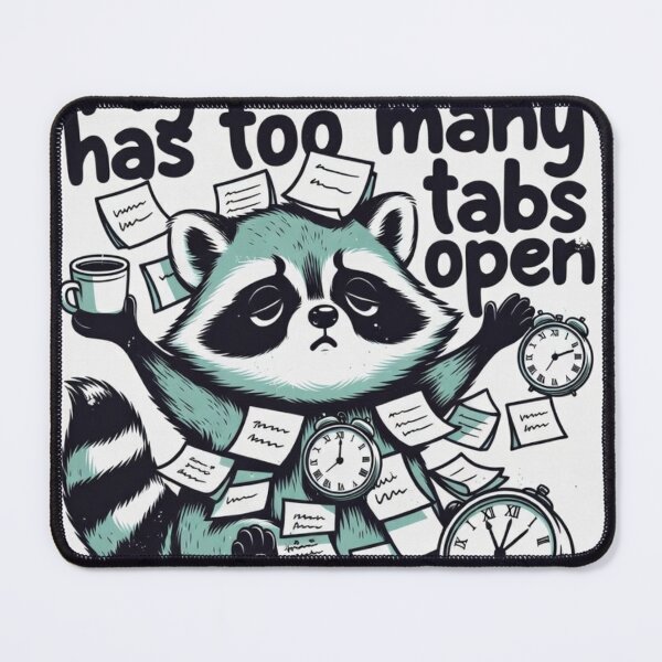 Item preview, My Brain Has Too Many Tabs Open Funny Raccoon Design | Overthinking Humor Gift designed and sold by GalleryPeak.