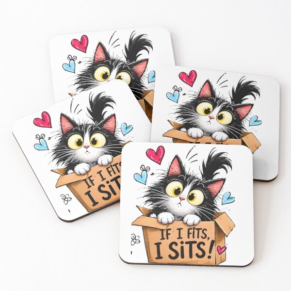 Item preview, If I Fits, I Sits! – Funny Cute Cat in a Box designed and sold by vansaidshop ⭐⭐⭐⭐⭐.