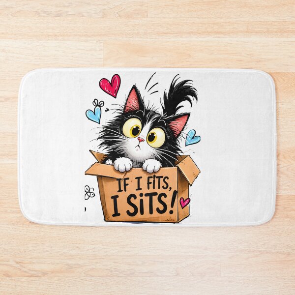 Item preview, If I Fits, I Sits! – Funny Cute Cat in a Box designed and sold by vansaidshop ⭐⭐⭐⭐⭐.